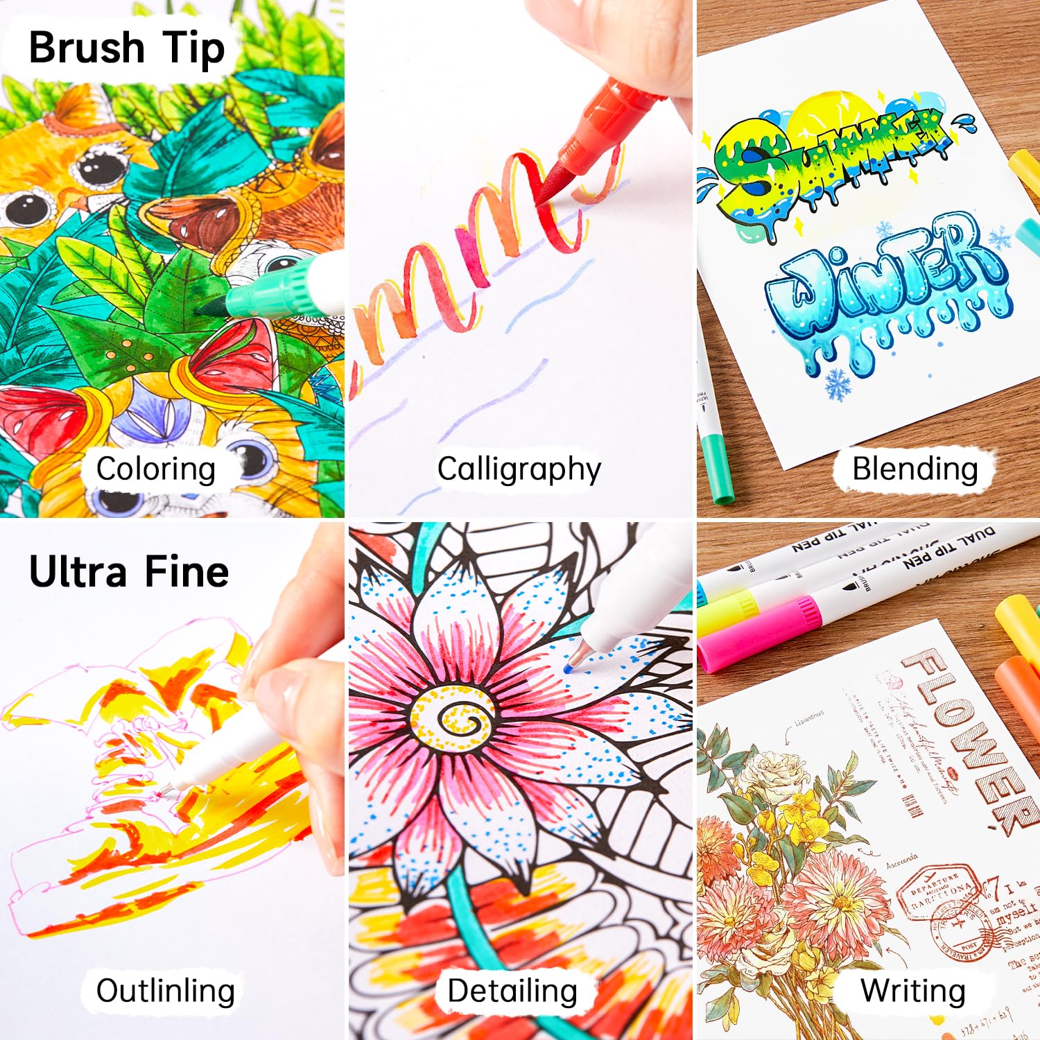 Mua Shuttle Art カラーペン 水彩毛筆 筆ペン 56色セット 水性